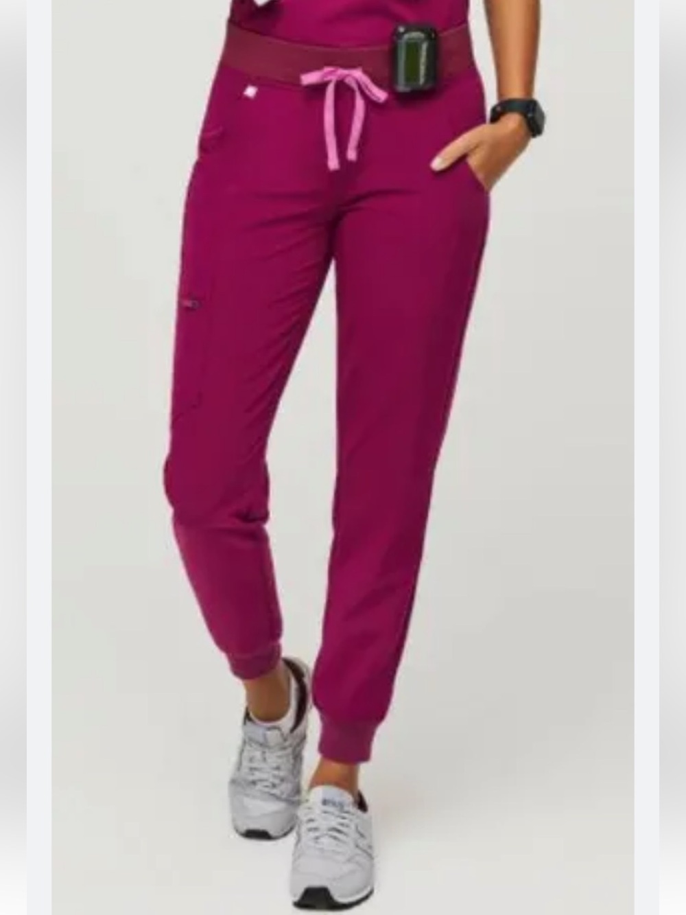 Figs Women’s Scrub Jogger Pants in Dark Magenta Size XS Tall